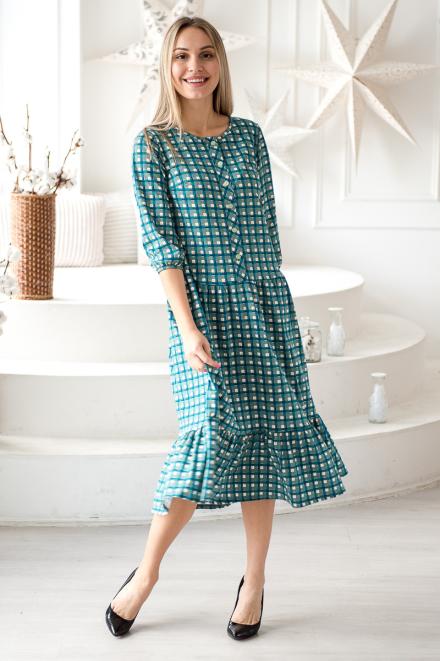 Платье женское из кулирки Софи зеленый Платье женское из кулирки Софи зеленый