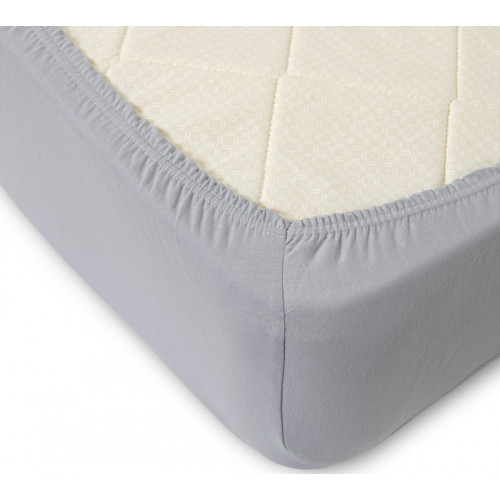 Простыня на резинке кулирка серый