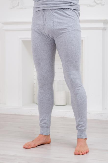 Кальсоны мужские из кулирки с лайкрой серый меланж