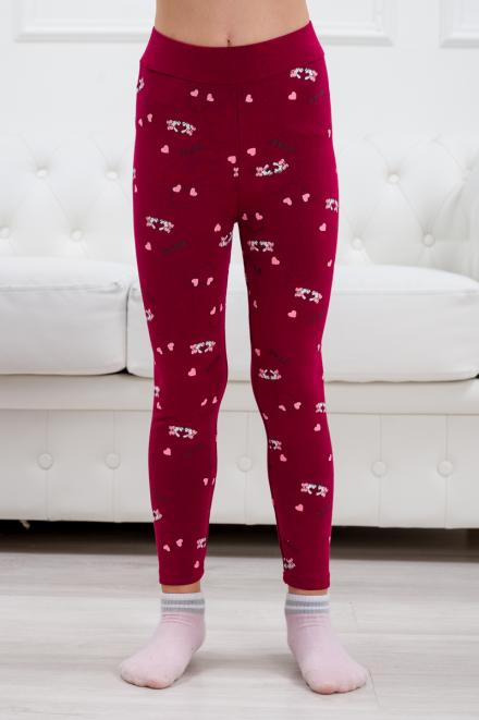 Легинсы подростковые из бамбука сердечки розовый