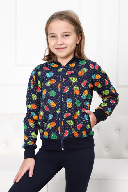 Толстовка детская из футера 2-х нитка Калейдоскоп фрукты