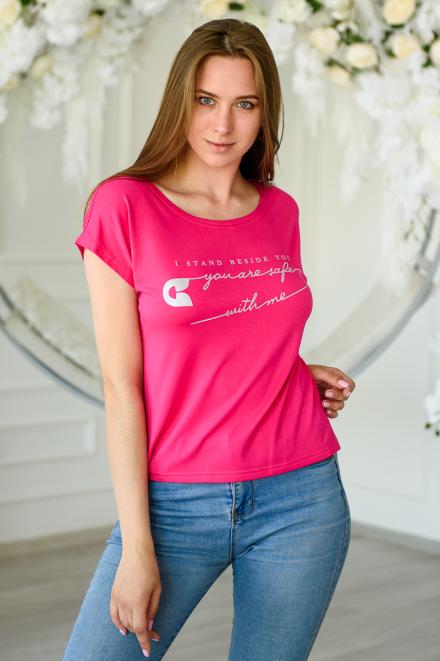 Футболка женская из вискозы Лирика малиновый You are safe Футболка женская из вискозы Лирика малиновый You are safe