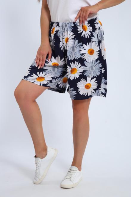 Шорты женские из кулирки Цветник ромашка