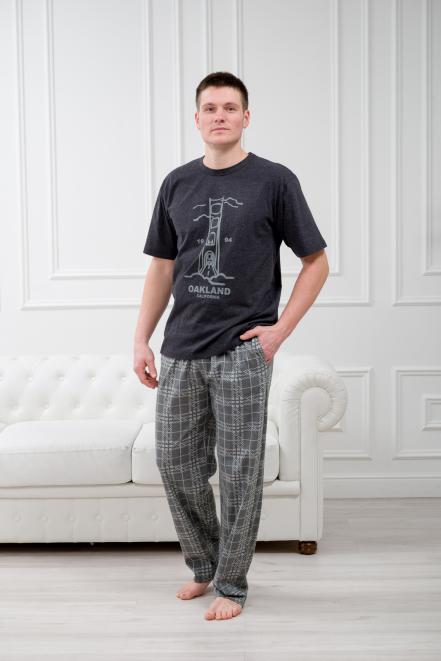 Пижама мужская из футболки и брюк антрацит