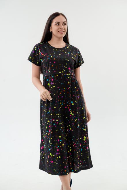 Платье женское из кулирки Миранда акварель макси