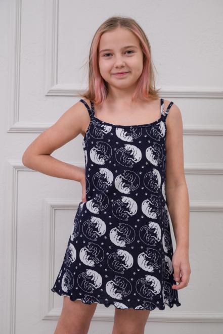 Ночная сорочка подростковая из кулирки Оливия кошки Ночная сорочка подростковая из кулирки Оливия кошки