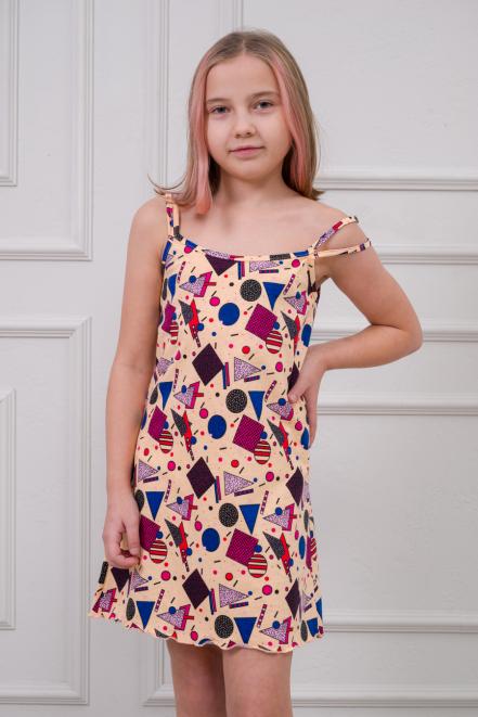 Ночная сорочка подростковая из кулирки Оливия мозайка Ночная сорочка подростковая из кулирки Оливия мозайка