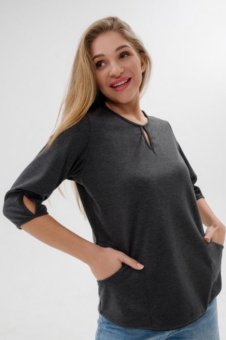 Кофта женская из милано Анфиса графит