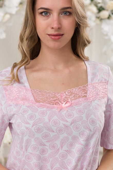 Ночная сорочка из кулирки Кружевница огурцы на белом