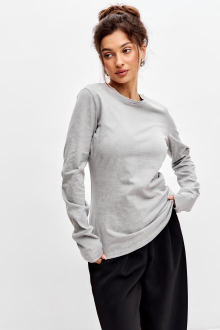 Лонгслив женский из кулирки серый Лонгслив женский из кулирки серый