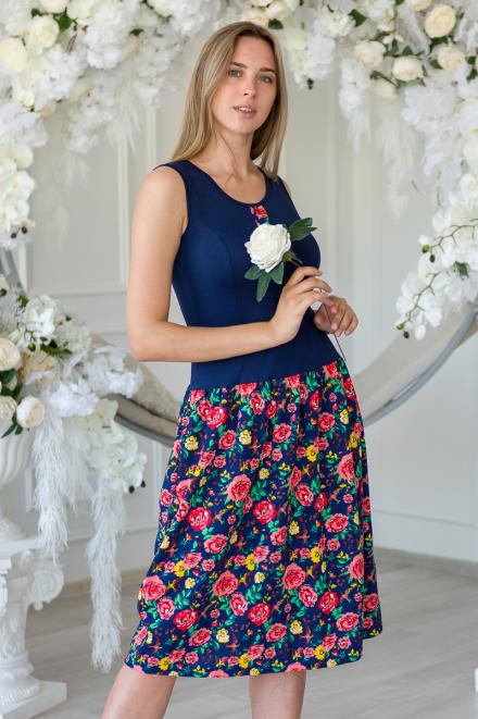 Платье женское Адель красно-желтые цветы Платье женское Адель красно-желтые цветы