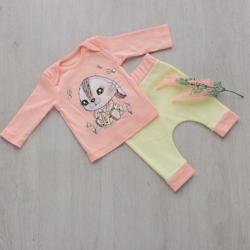 Костюмчик из кофточки с длинным рукавом и штанишек из интерлока Бони