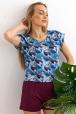 Комплект женский из футболки со спущенным плечом и шорт из кулирки Fairy-tale русалки, голубой