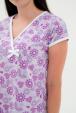Ночная сорочка из кулирки Социал спущенное плечо фиолетовые цветы