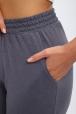 Брюки женские из кулирки на резинке графит
