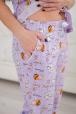 Пижама женская из жакета с коротким рукавом и брюк из кулирки Рейчел фламинго акварель