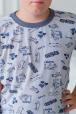 Пижама детская из футболки и бридж из кулирки Саша серый