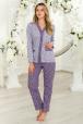 Пижама женская из жакета и брюк из кулирки Эльза сиреневый, фиолетовый
