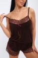 Пижама женская из топа и шорт из вискозы Николь шоколад