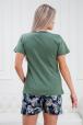 Пижама женская из футболки и шорт из кулирки Элис зеленый