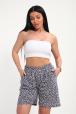 Шорты женские из кулирки Цветник серый леопард