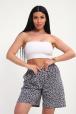 Шорты женские из кулирки Цветник серый леопард