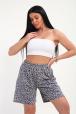 Шорты женские из кулирки Цветник серый леопард