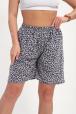 Шорты женские из кулирки Цветник серый леопард