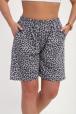 Шорты женские из кулирки Цветник серый леопард