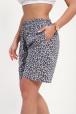 Шорты женские из кулирки Цветник серый леопард