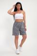 Шорты женские из кулирки Цветник серый леопард