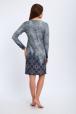 Ночная сорочка из интерлока длинный рукав купон Соня серо-голубой