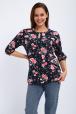 Кофта женская из футера 2-н Анфиса  цветы на синем