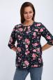 Кофта женская из футера 2-н Анфиса  цветы на синем