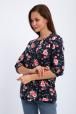 Кофта женская из футера 2-н Анфиса  цветы на синем