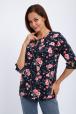Кофта женская из футера 2-н Анфиса  цветы на синем