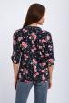 Кофта женская из футера 2-н Анфиса  цветы на синем