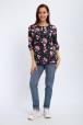 Кофта женская из футера 2-н Анфиса  цветы на синем