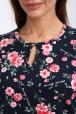 Кофта женская из футера 2-н Анфиса  цветы на синем