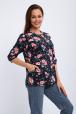 Кофта женская из футера 2-н Анфиса  цветы на синем