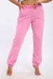 Брюки женские на манжете из футера 2-н начес розовый