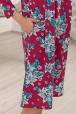 Платье женское из кулирки Самира цветы на бордо