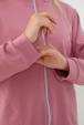 Толстовка женская из футера 2-х нитка Ирма розовый макси