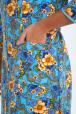 Халат женский из фланели Маша  макси цветы