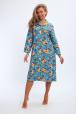 Халат женский из фланели Маша  макси цветы