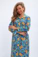 Халат женский из фланели Маша  макси цветы