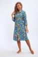 Халат женский из фланели Маша  макси цветы