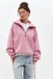 Толстовка женская из футера начес Комфорт пудра макси