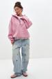 Толстовка женская из футера начес Комфорт пудра макси