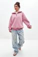 Толстовка женская из футера начес Комфорт пудра макси